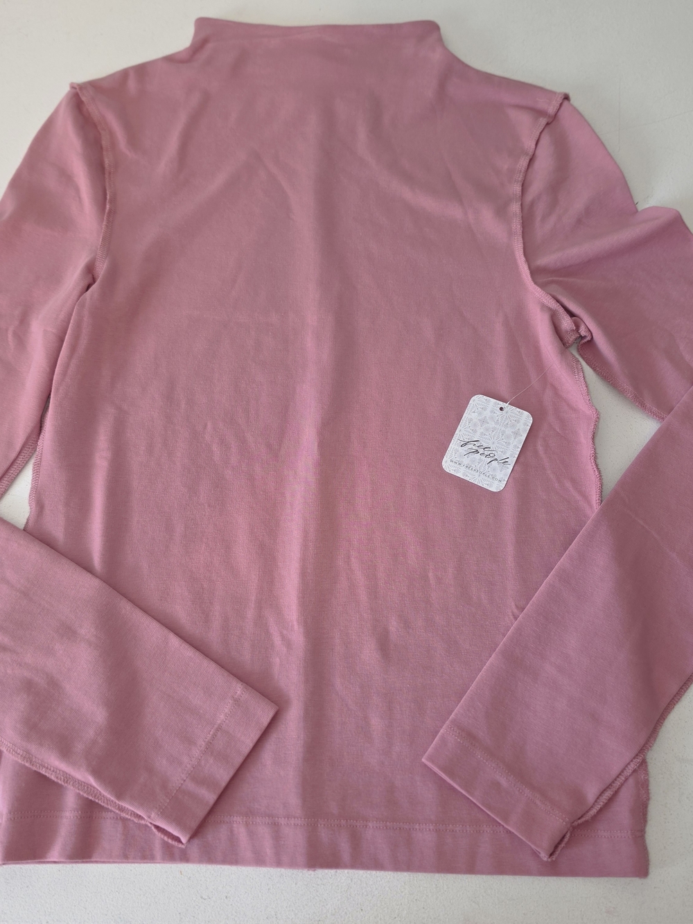 We The Free Soft Pink Long Sleeve Mock Neck Top